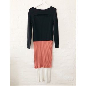 BN -Derek Lam multi knit dress w/ slit neckline